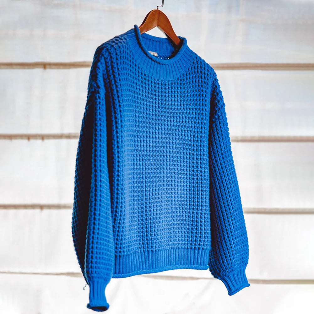MADEN Gerippter Strickpullover mit umgeschlagenem Kragen