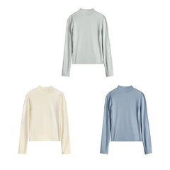 MADEN Damen Fleece-Oberteil mit Stehkragen und Thermofunktion