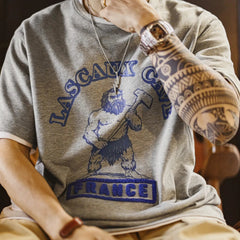 MADEN Vintage Ribbed Print Knit Tee
