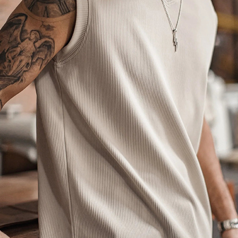 MADEN Striped V-Neck Tank Top