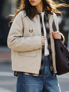 MADEN Apricot Pink Spring Autumn Short Hunting Jacket image 2 thumbnail