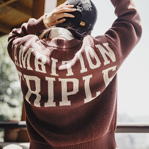 MADEN Damen-Strickpullover, locker, Vintage-Stil, überschnittene Schultern, V-Ausschnitt, einreihig, lässig, Herbst/Winter 