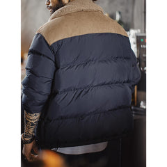 MADEN Corduroy Kragen Weiße Entendaunenjacke