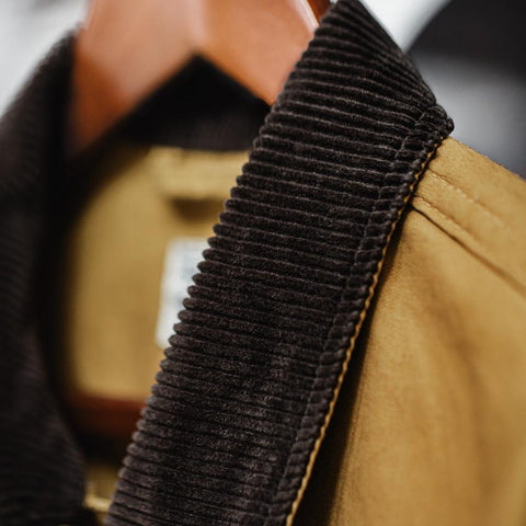 MADEN Retro Jacket Lapel Corduroy Collar Safari Jacket Big Pockets Men's Outwear