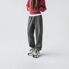 MADEN Jogginghose mit hohem Bund und Fleece-Futter