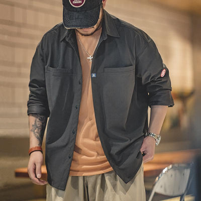 Maden Casual Shirts Loose-fit for Men Long Sleeves Work Shirts Oversize S-3XL Menswear Streetwear Unlce Fu Brand New