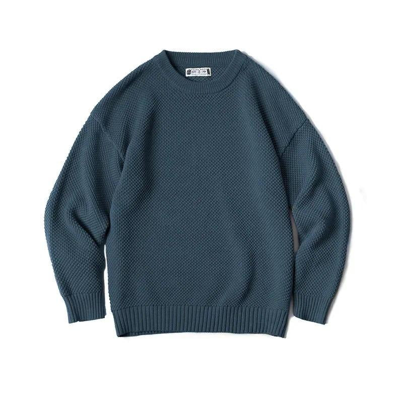 MADEN Men’s Retro Pineapple Knit Sweater – Thick Comfy Pullover