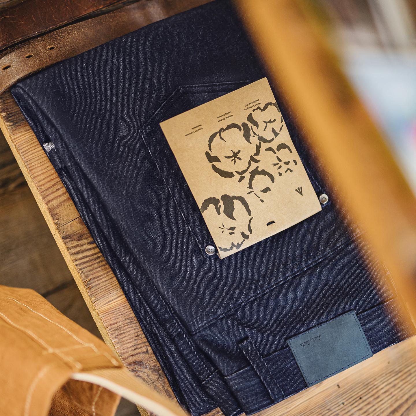 MADEN Herren 15,6oz Selvedge Raw Denim Gerade Jeans