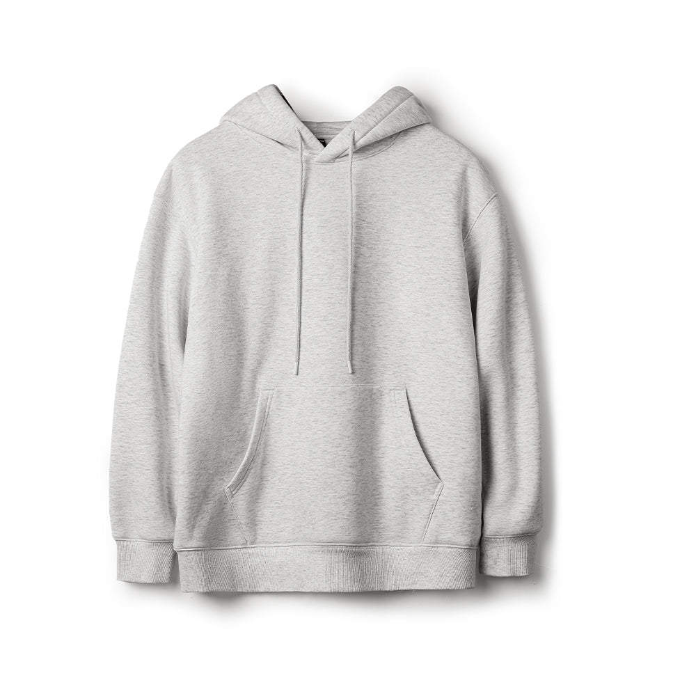 MADEN Herren Grauer Hoodie – Fleecegefüttert