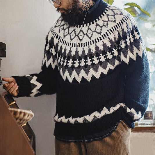 MADEN Fair Isle Jacquard Strickpullover