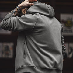 MADEN Grauer Kapuzenpullover – Polar Fleece