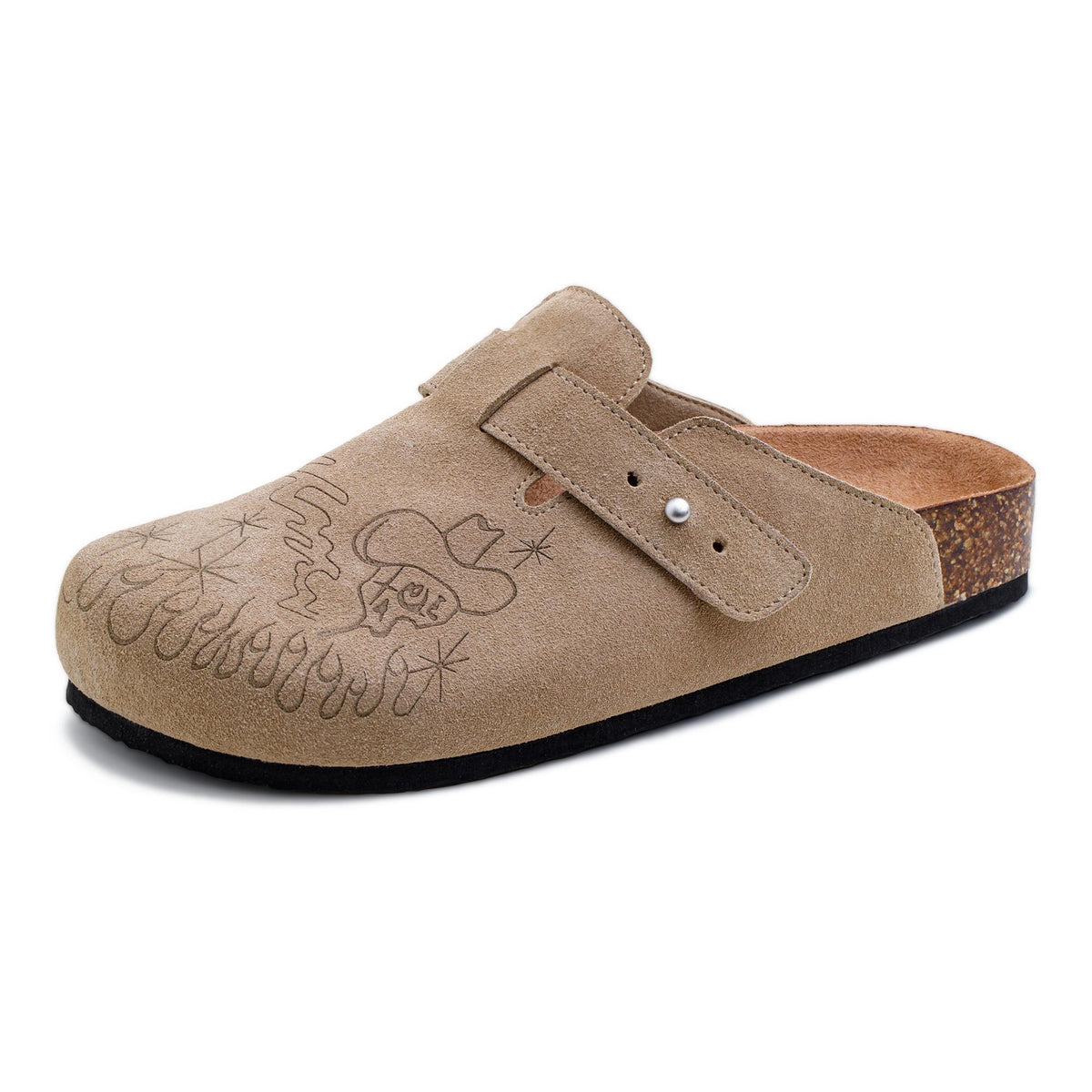 MADEN Illustration Mules Closed-Toe Cork Slides
