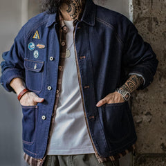 MADEN bestickte Abzeichen Jeansjacke