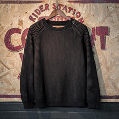 MADEN Gestreifter Rippstrick Schwergewicht Baumwoll Pullover