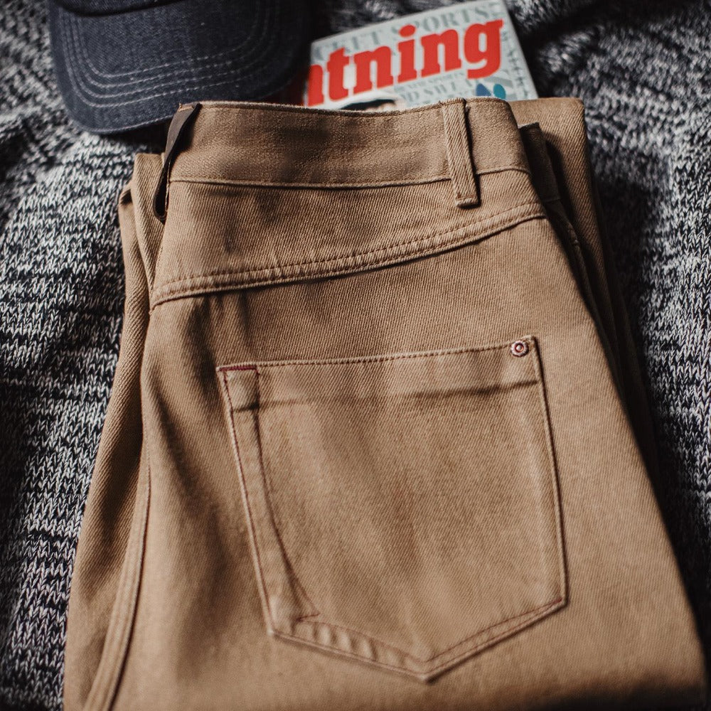 MADEN Herren Schwerer Baumwoll Gerade-Bein Jeans