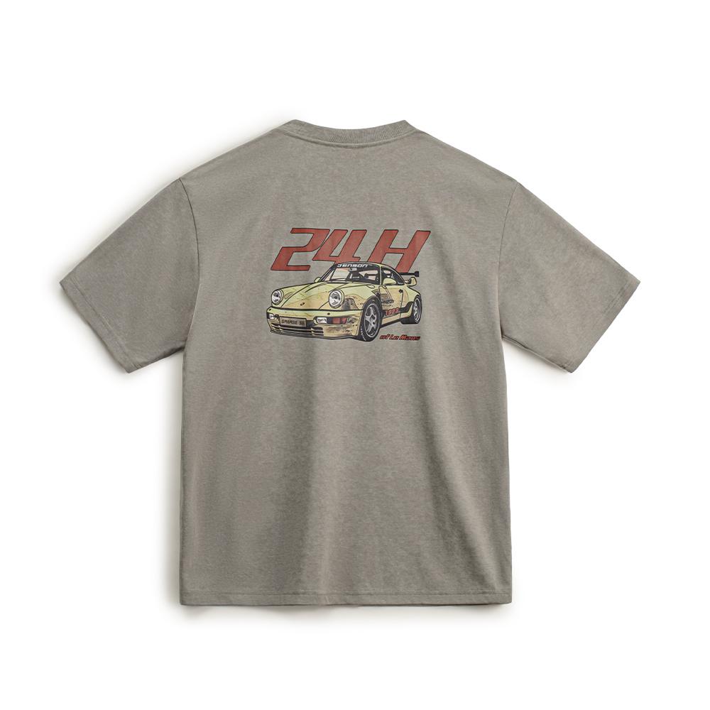 MADEN Retro gewaschenes Racing Grafik T-Shirt mit kurzen Ärmeln