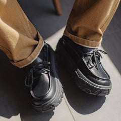 MADEN Herren Schwarze Känguru Business-Schuhe