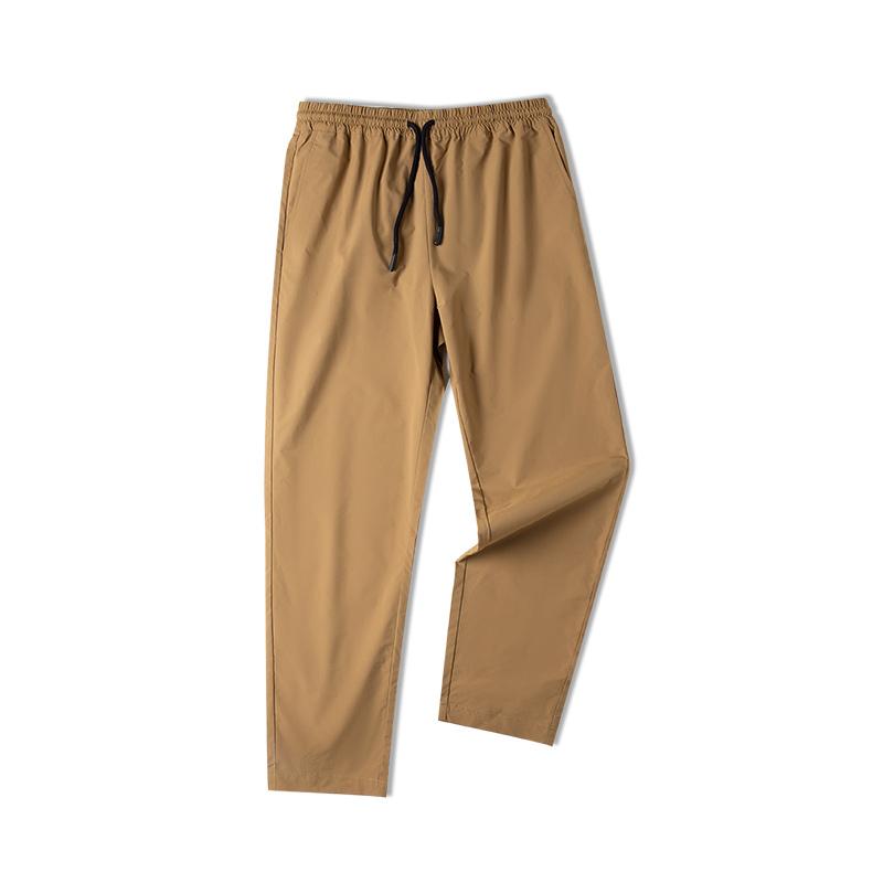 MADEN Herren Elastische Taille Gerade Geschnittene Freizeit-Hosen