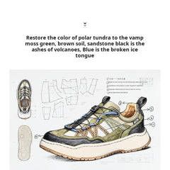 MADEN Herren Dicksohlige Wandersneakers