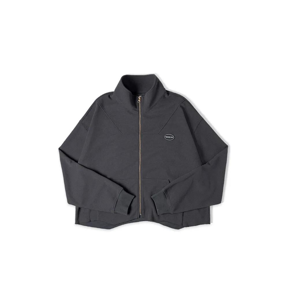 MADEN Damen-Kapuzenjacken mit Reißverschluss, Waffelrippbündchen, lässige Jacken, Harajuku-Sweatshirts, Mäntel mit halbhohem Stehkragen, Streetwear 