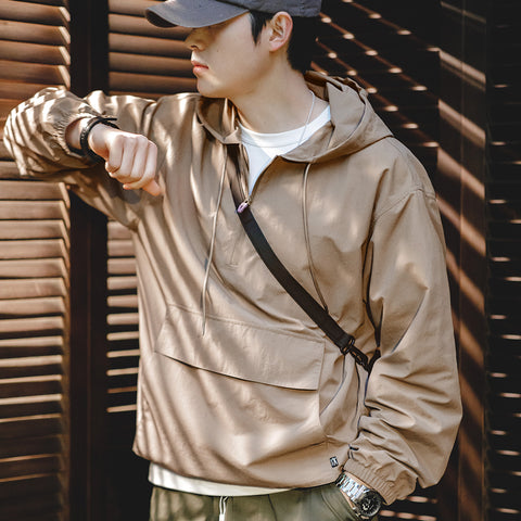 MADEN Half-Zip Nylon Oversized Pullover Jacket