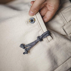 MADEN Herren Retro-Jeans, weiß – Naturfarbener Baumwollsamenstoff 
