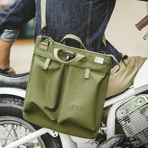 MADEN Retro Canvas Helmet Messenger Bag