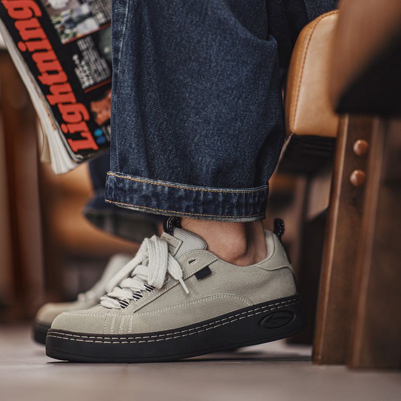 Maden Retro Wildleder Skate-Schuhe mit dicker Sohle, niedrig geschnitten