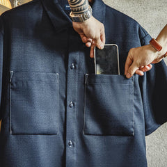MADEN Herren Atmungsaktives, knitterfreies Baumwoll-Casual-Hemd
