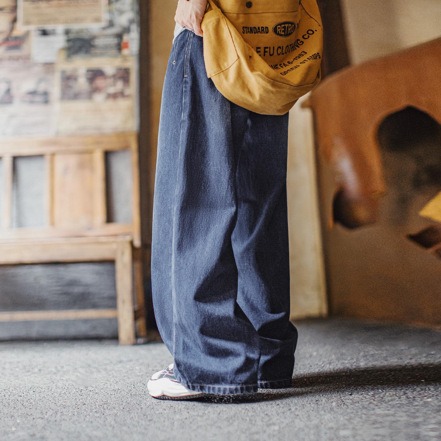 Jeans de trabajo retro MADEN, pantalones casuales de pierna recta