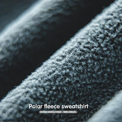 MADEN Herren Schwerer Polar-Fleece Half-Zip Hoodie