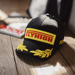 MADEN Schwarze F1 Champion bestickte Flat Brim Cap