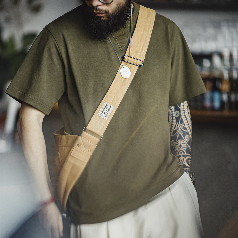 MADEN Vintage Einfarbig Locker sitzendes Shirt