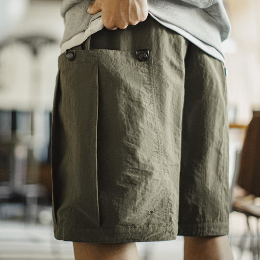 MADEN Vintage Cargo Shorts in Olive Green
