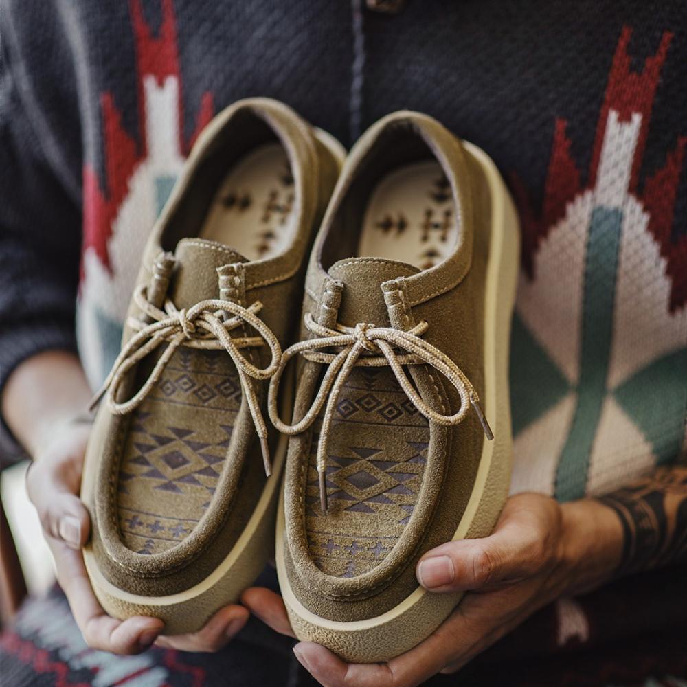 MADEN Herren Fransen Wildleder Mokassinschuhe