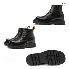 MADEN Vintage Britischer Stil Mid-Top Schnürstiefel