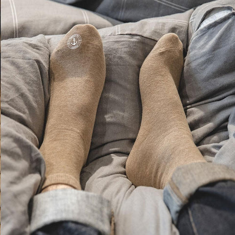 MADEN Herren-Halbhohe Socken – Bequeme, schweißabsorbierende Socken im Retro-Stil mit Ankerprint 