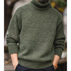 MADEN Herren Mohair Strick Pullover mit Ellbogen-Patches