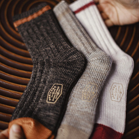 MADEN Herren Retro Wollmischung Crew Socken – Dick gestrickt, Winterkomfort, warm 