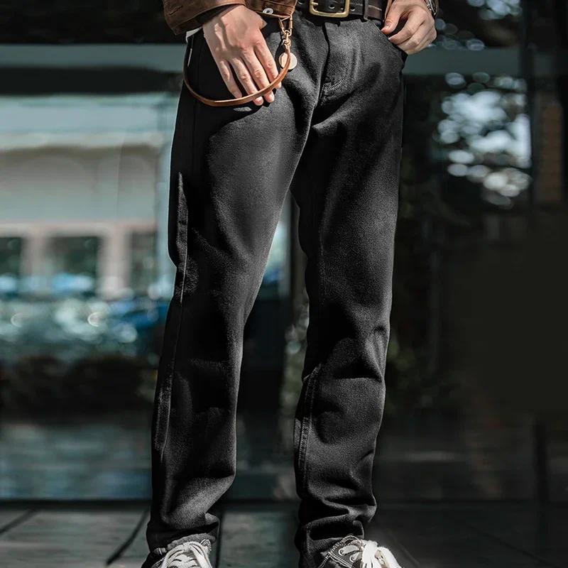 MADEN Herren Schwarze Denim Jeans – 12,8oz