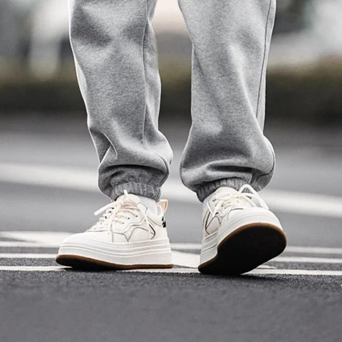 Maden "Sky Mirror" White Sneakers Thick-Soled Low-top Chunky Casual Shoes Trendy Versatile Uncle Fu Brand Original Design