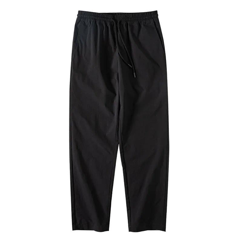 MADEN Herren Elastische Taille Gerade Geschnittene Freizeit-Hosen