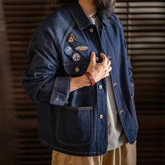 MADEN Embroidery Badge Denim Jacket