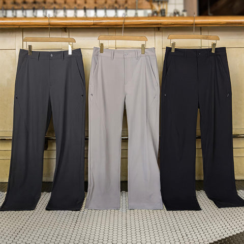 Pantalon plissé pour homme MADEN, coupe droite décontractée, pantalon d'été léger, style classique et élégant. 