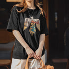 MADEN Women's Thunderbird Embroidery Heavyweight Cotton T-Shirt thumbnail