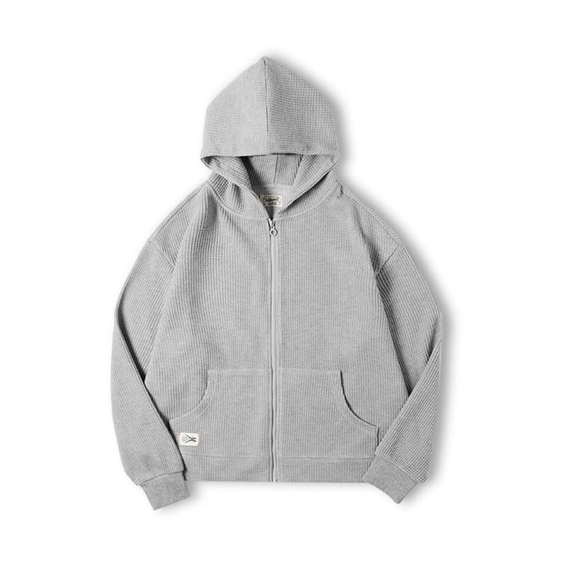 MADEN Schwerer Waffelstrick Kapuzenpullover Sweatshirt