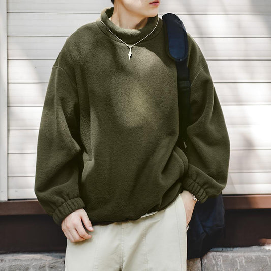 MADEN Fleece-Sweatshirt mit Stehkragen