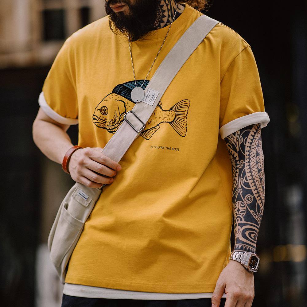 Camiseta estampada "Sombrero-Pez" MADEN - Algodón 100%