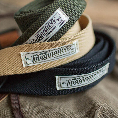 마덴 레트로 나일론 캔버스 벨트 – 더블 링 버클 짠 허리 벨트 아메카지 스타일