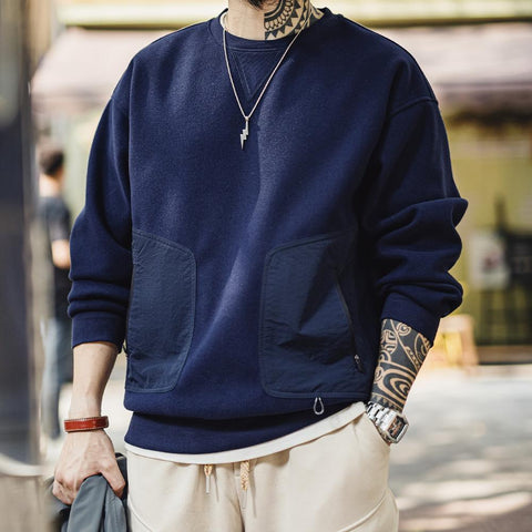 Sweat-shirt en laine mélangée épaisse pour homme MADEN 